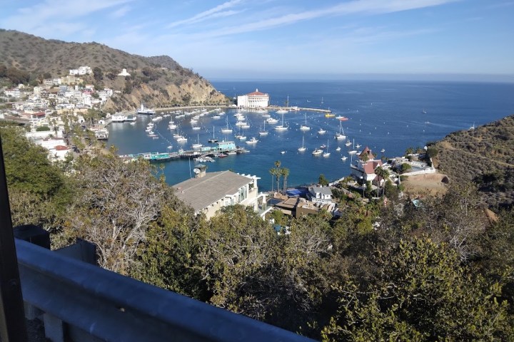 a view of a large body of water with a city in the background